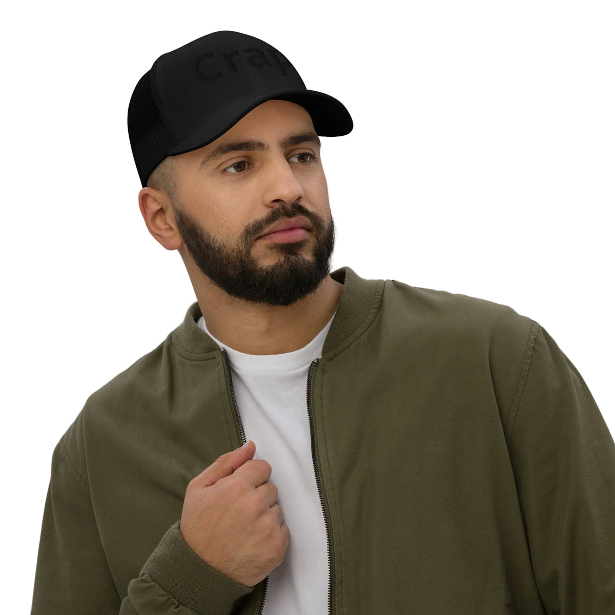Black Crap trucker cap, funny novelty hat