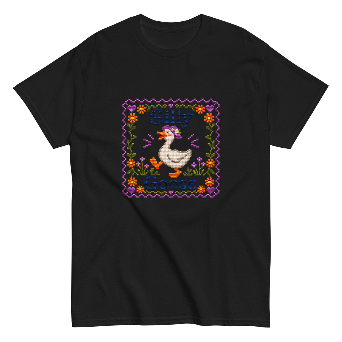 Silly Goose Cross-Stitch T-Shirt