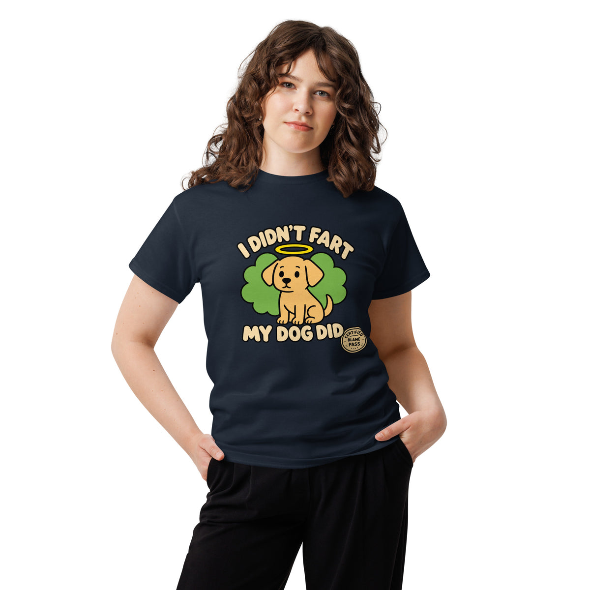 Navy I Didn't Fart, My Dog Did t-shirt, funny gift for dog lovers