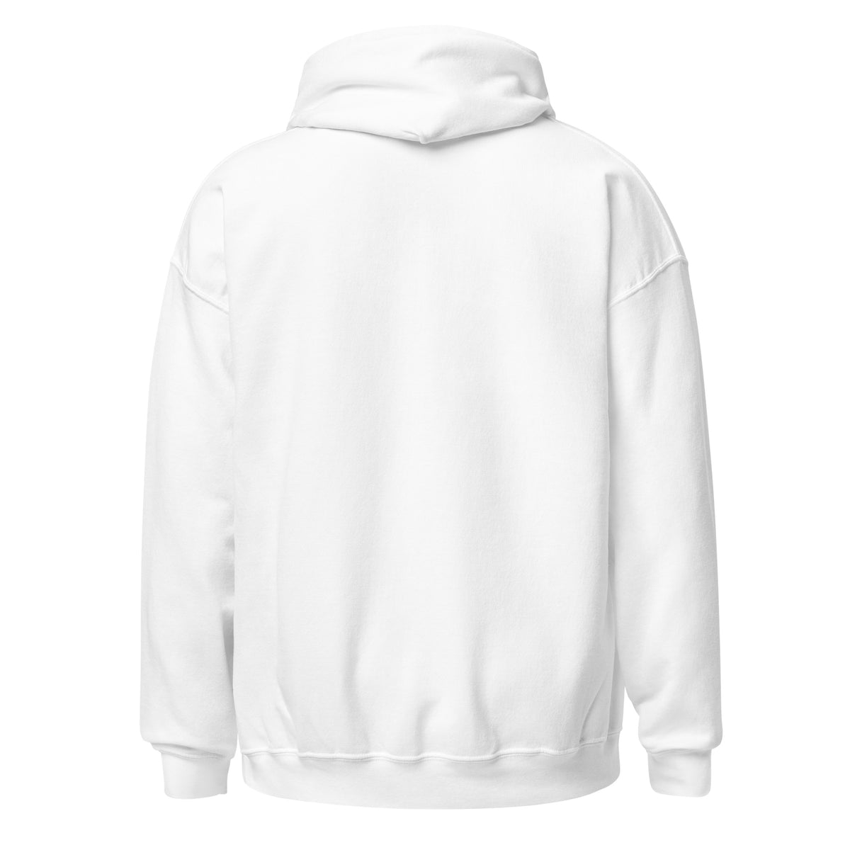 White Silly Goose hoodie, back view with double-lined hood