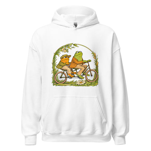 white Frog and Toad Unisex Hoodie